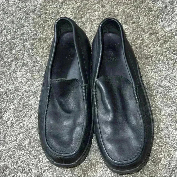 Polo Ralph Lauren Black Men’s Leather Loafers Sz 7D - Picture 1 of 7